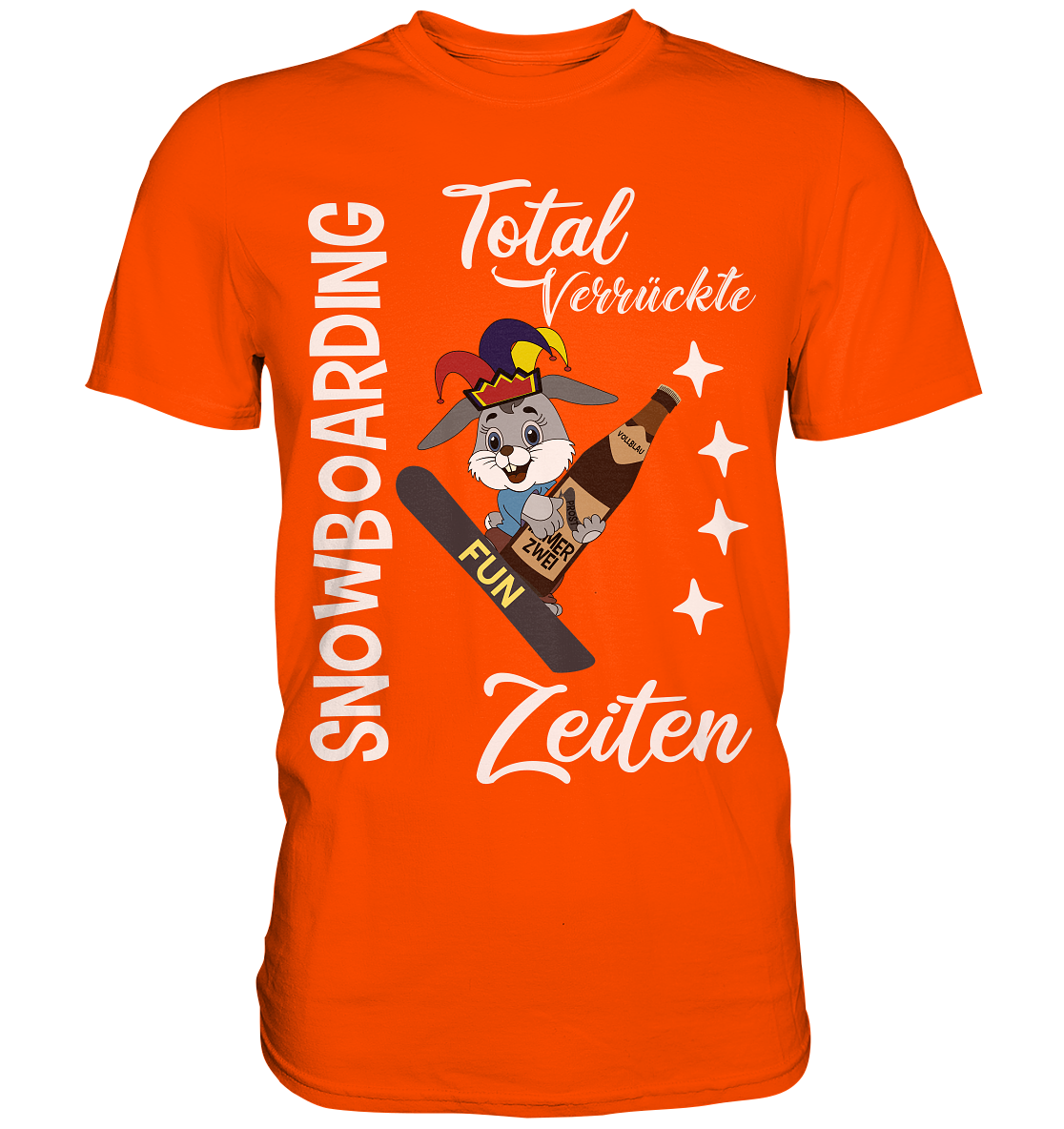 Snowboarding, verrückte Zeiten, Snowboarder, Osterhase - Premium Shirt