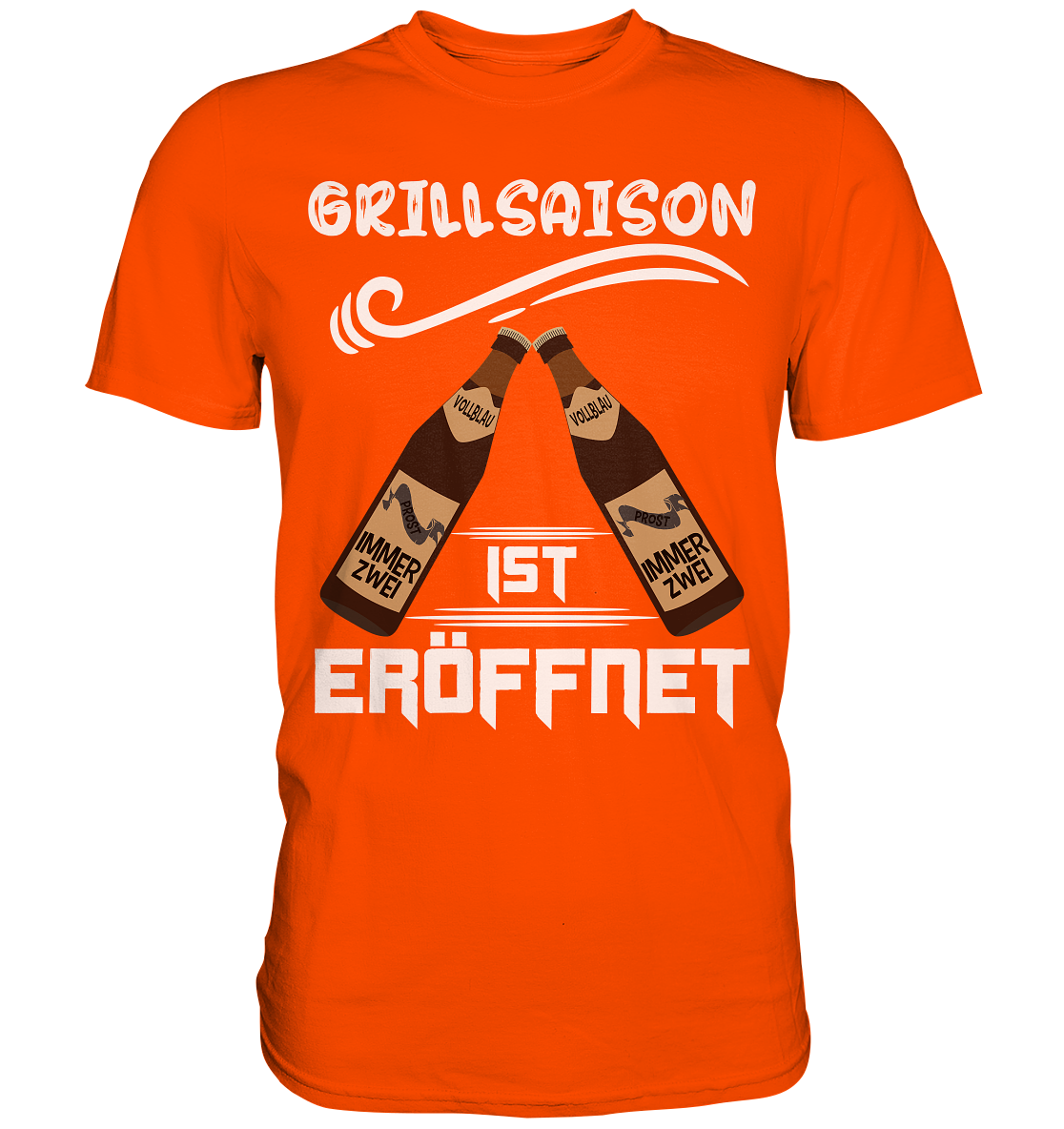 Grillsaison ist eröffnet, Grillen, Party, Feiern, Helles Design - Premium Shirt