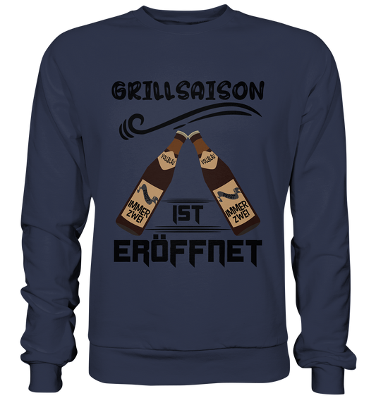 Grillsaison ist eröffnet, Grillen, Party, Feiern, Schwarzes Design - Premium Sweatshirt