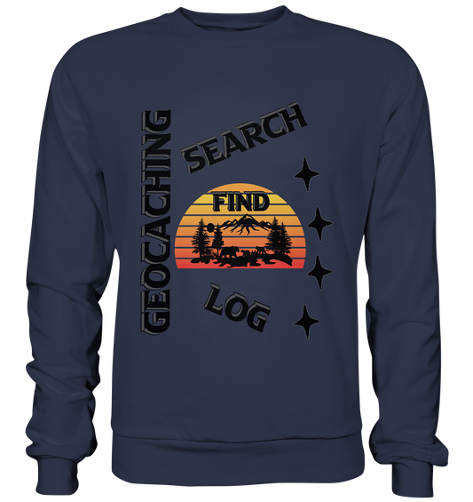 Geocaching, Suchen, Finden und Log,  Geocache Schwarzes Design - Premium Sweatshirt