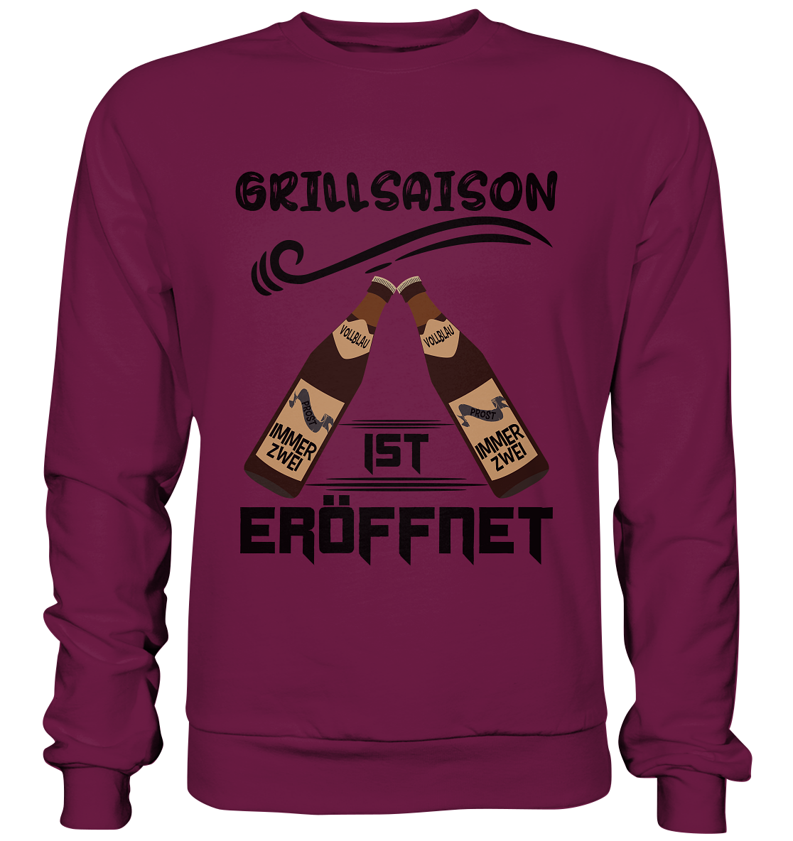 Grillsaison ist eröffnet, Grillen, Party, Feiern, Schwarzes Design - Premium Sweatshirt