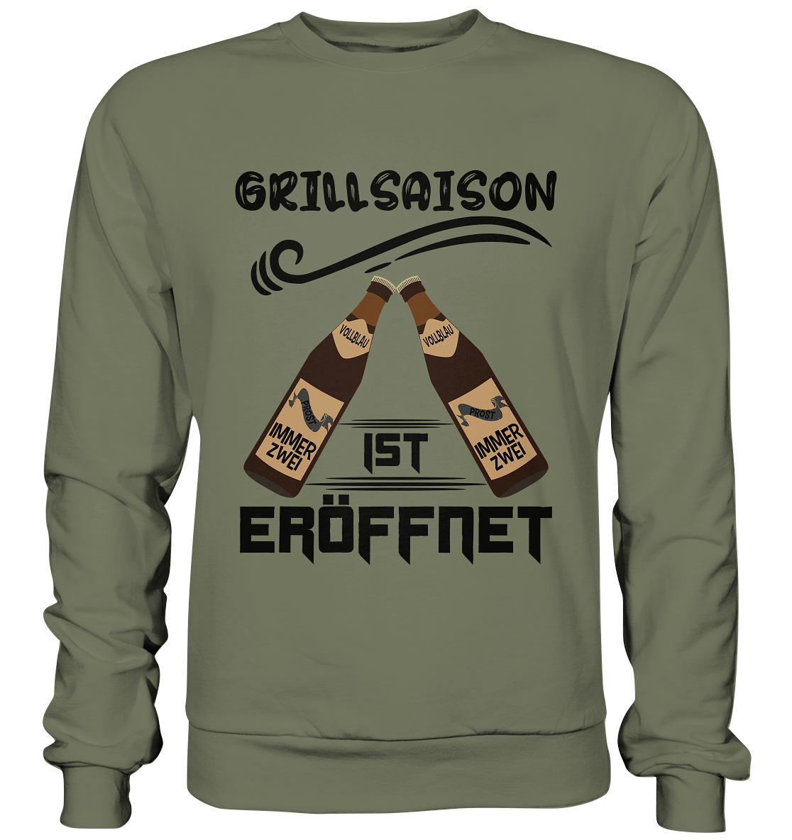 Grillsaison ist eröffnet, Grillen, Party, Feiern, Schwarzes Design - Premium Sweatshirt