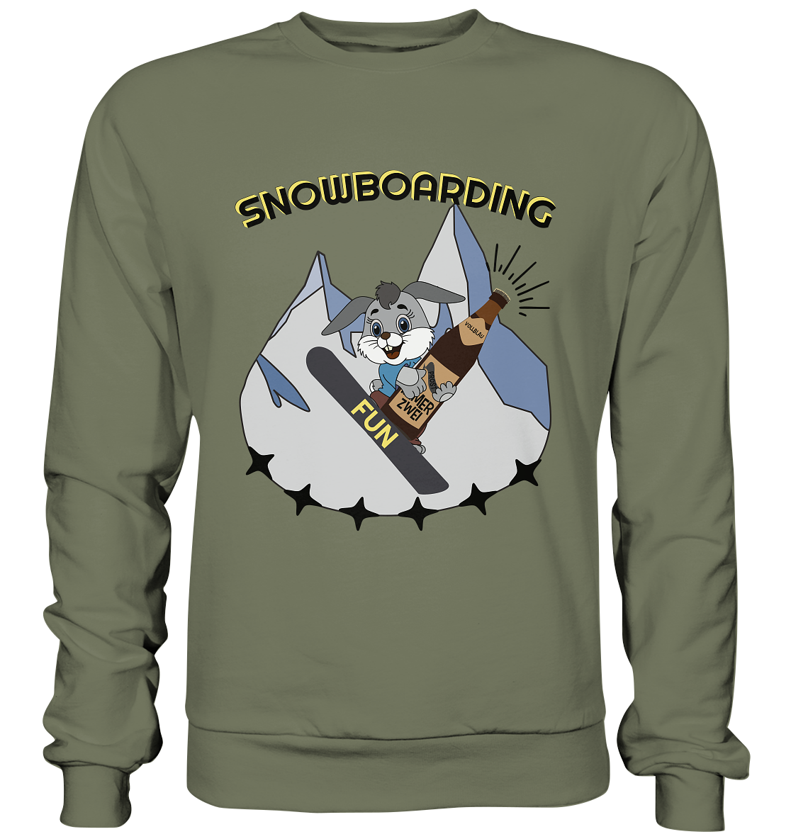 Snowboarding, Apres- Ski, Snowboard, Skihase und Bier - Premium Sweatshirt