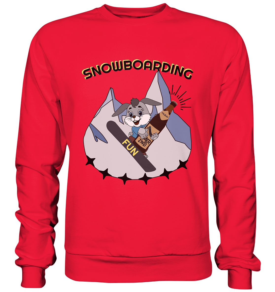 Snowboarding, Apres- Ski, Snowboard, Skihase und Bier - Premium Sweatshirt