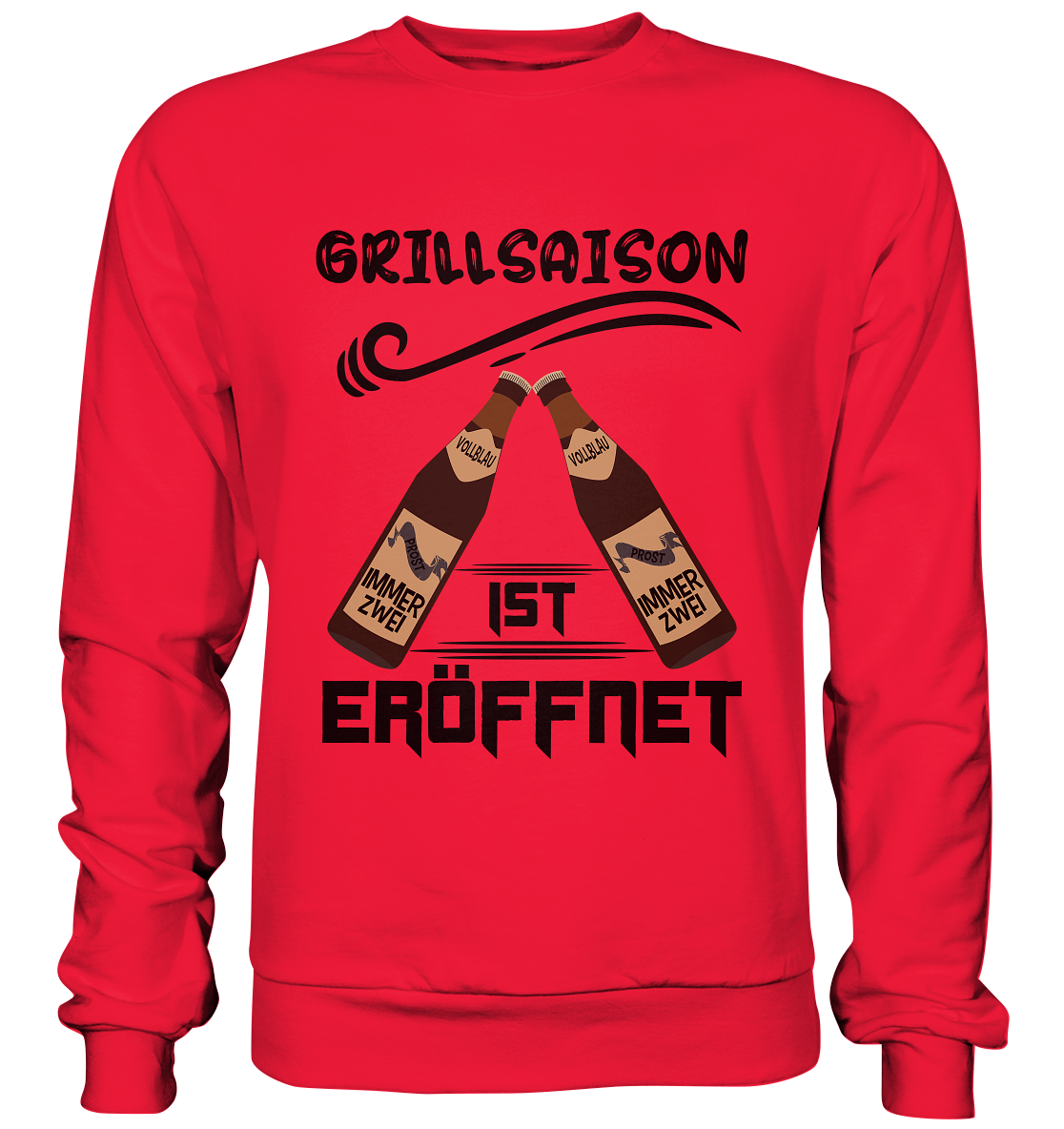 Grillsaison ist eröffnet, Grillen, Party, Feiern, Schwarzes Design - Premium Sweatshirt