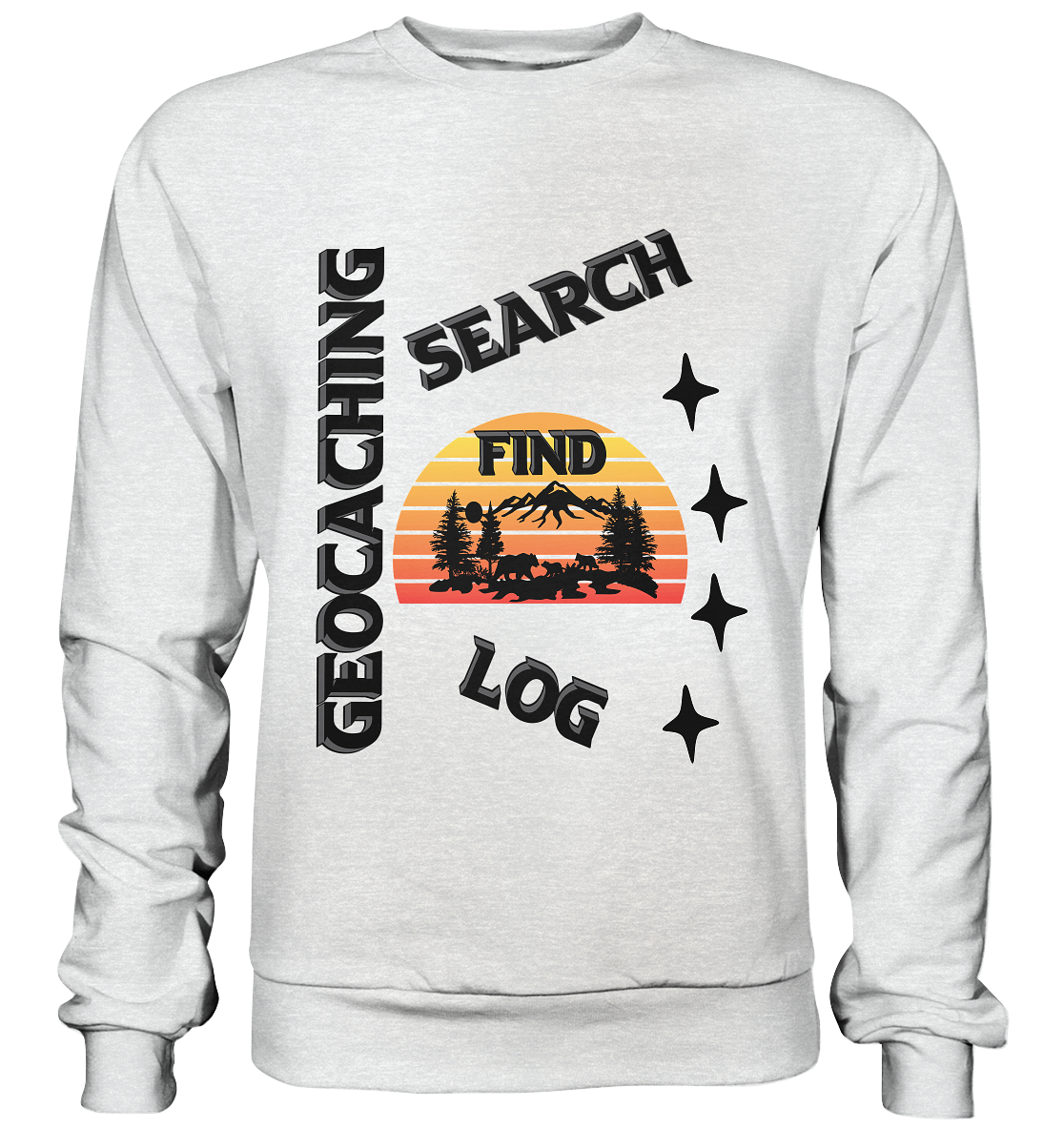 Geocaching, Suchen, Finden und Log, Geocache Schwarzes Design Mounten - Premium Sweatshirt