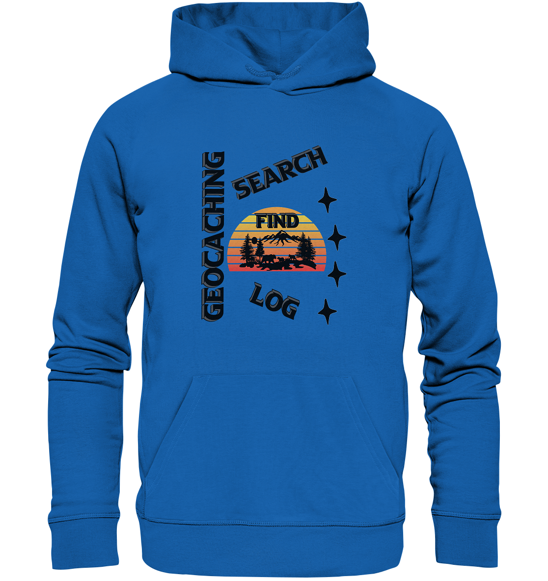 Geocaching, Suchen, Finden und Log, Geocache Schwarzes Design Mounten - Premium Unisex Hoodie