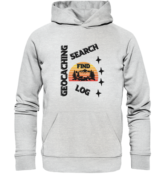 Geocaching, Suchen, Finden und Log,  Geocache Schwarzes Design - Premium Unisex Hoodie