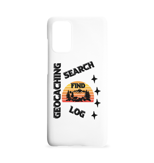 Geocaching, Suchen, Finden und Log,  Geocache Schwarzes Design - Samsung S20+ Handyhülle
