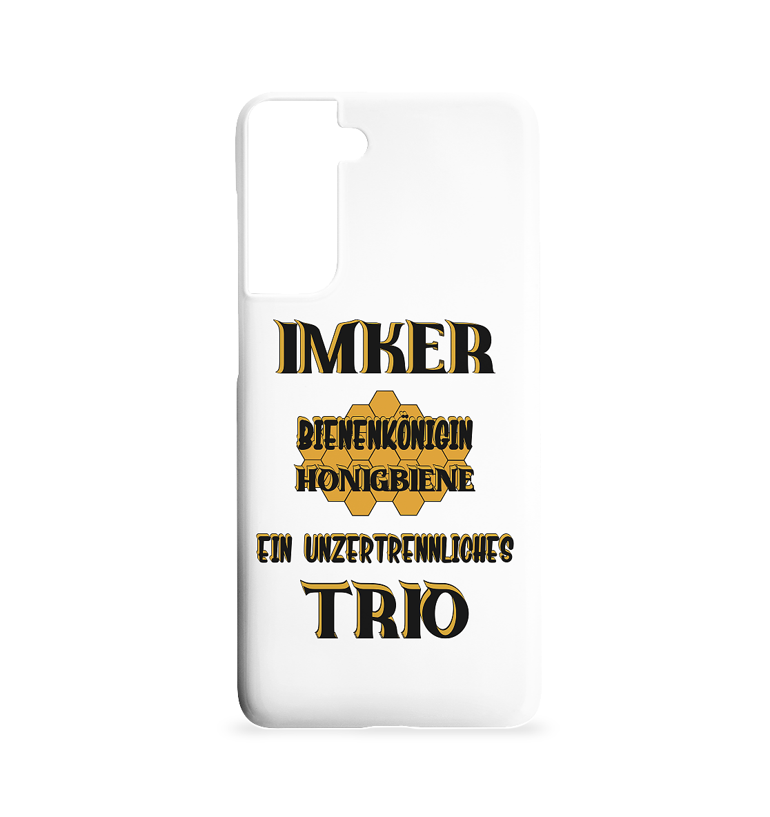 Imker- Bienenkönigin und Honigbiene einTeam, schwarzes Design - Samsung S21 Handyhülle