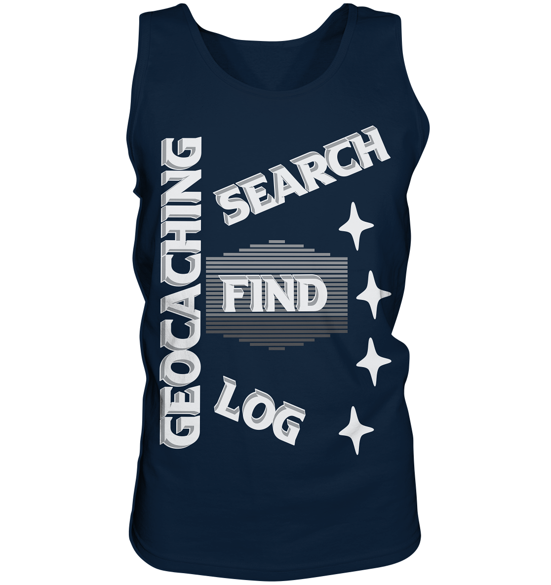 Geocaching-SEARCH-FIND-LOG, Cache Helles Disign Sterne - Tank-Top