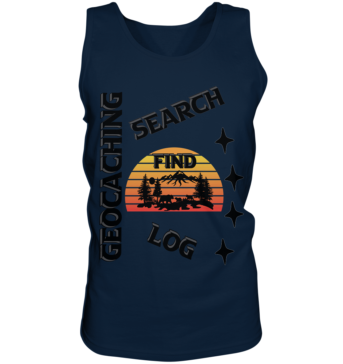 Geocaching, Suchen, Finden und Log, Geocache Schwarzes Design Mounten - Tank-Top