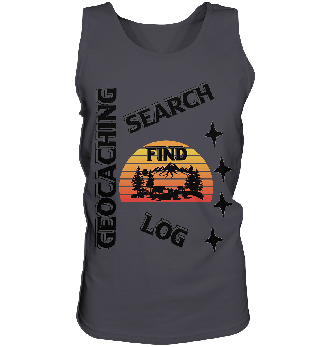 Geocaching, Suchen, Finden und Log, Geocache Schwarzes Design Mounten - Tank-Top