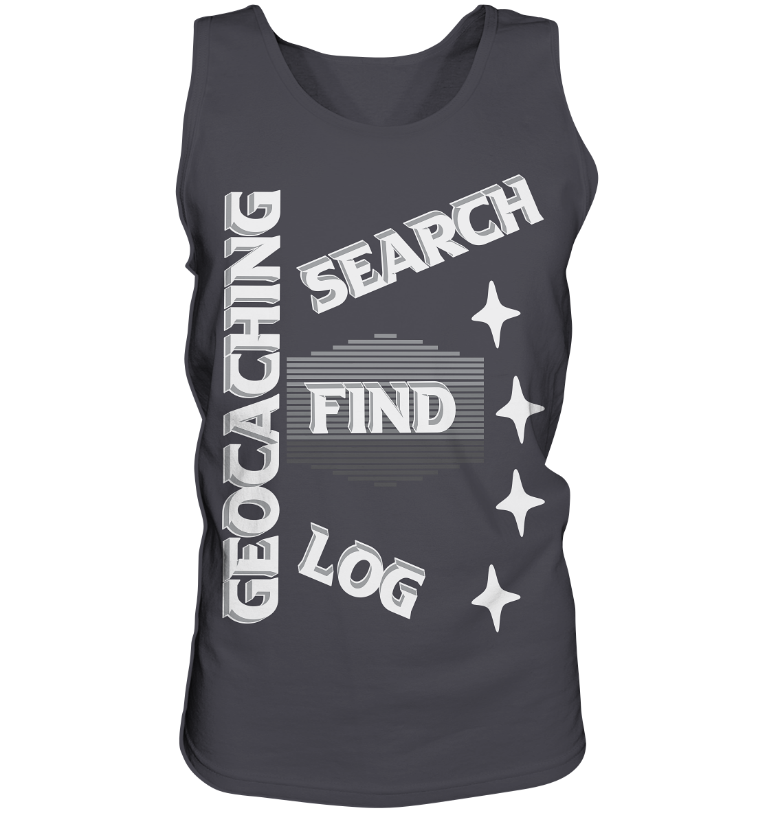 Geocaching-SEARCH-FIND-LOG, Cache Helles Disign Sterne - Tank-Top