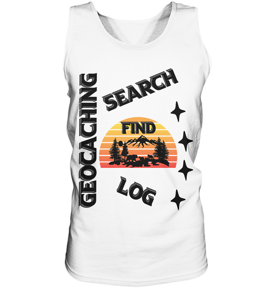 Geocaching, Suchen, Finden und Log,  Geocache Schwarzes Design - Tank-Top