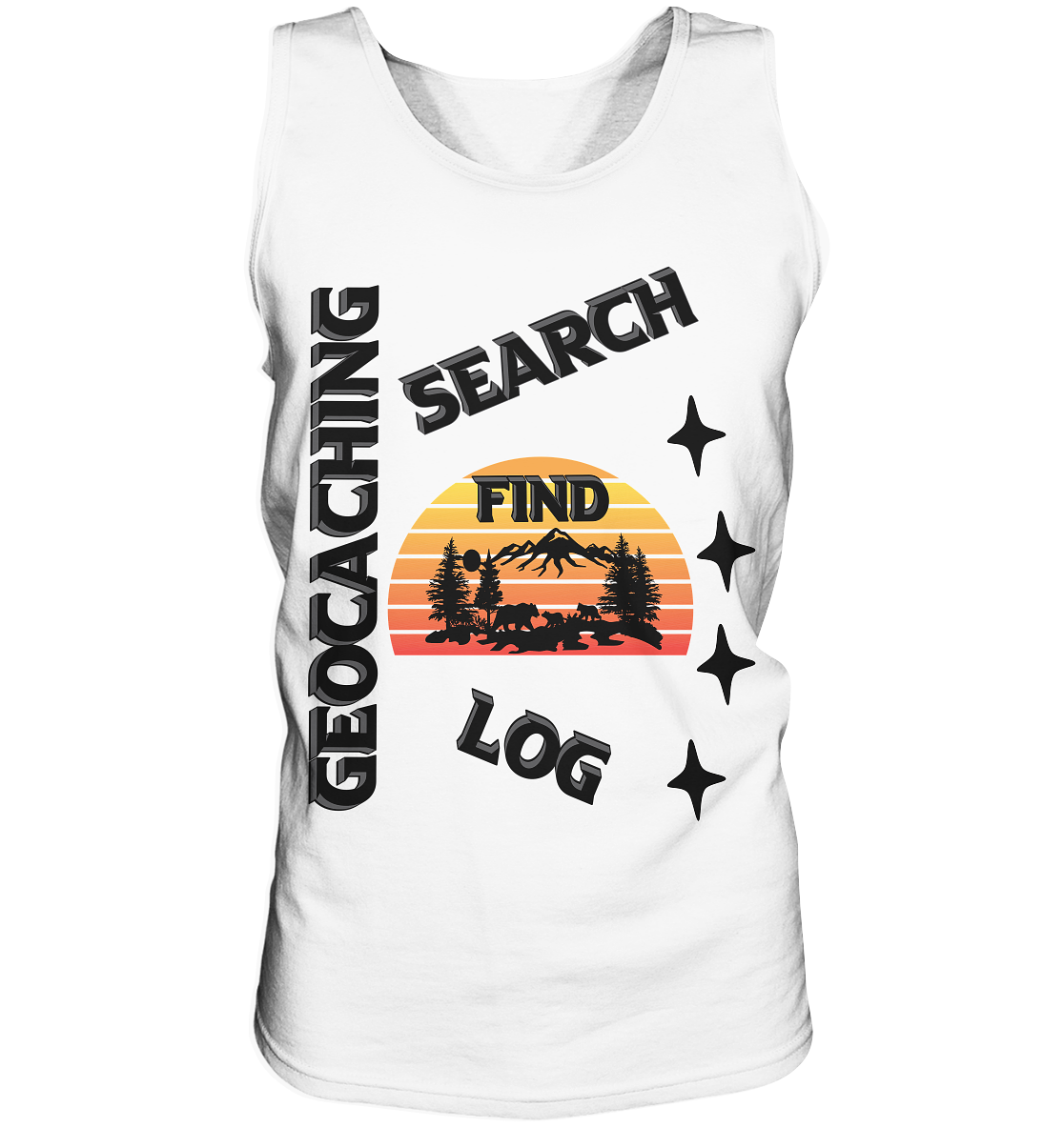 Geocaching, Suchen, Finden und Log, Geocache Schwarzes Design Mounten - Tank-Top