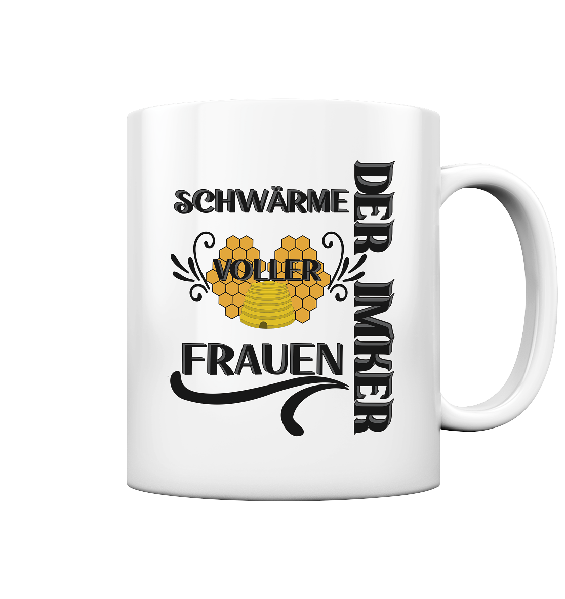 Der Imker, schwärme voller Frauen, Imkerei, Helden, schwarzes Design - Tasse glossy