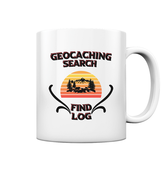 Geocaching, Suchen, Finden und Log, Geocaches - Tasse glossy