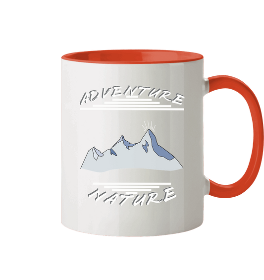 Adventure Nature, Abenteuer Natur, Camping, Geocaching - Tasse zweifarbig