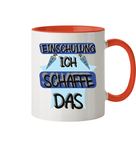 Einschulung, Ich schaff das Motivation - Tasse zweifarbig