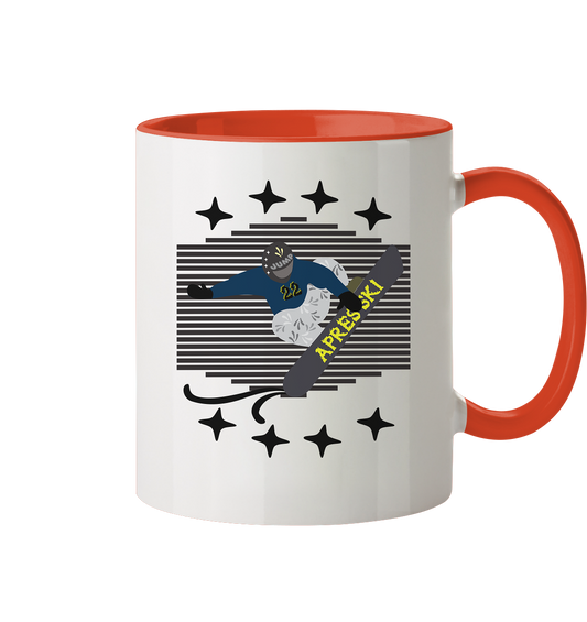 Snowboarding, Apres- Ski, Snowboard, - Tasse zweifarbig