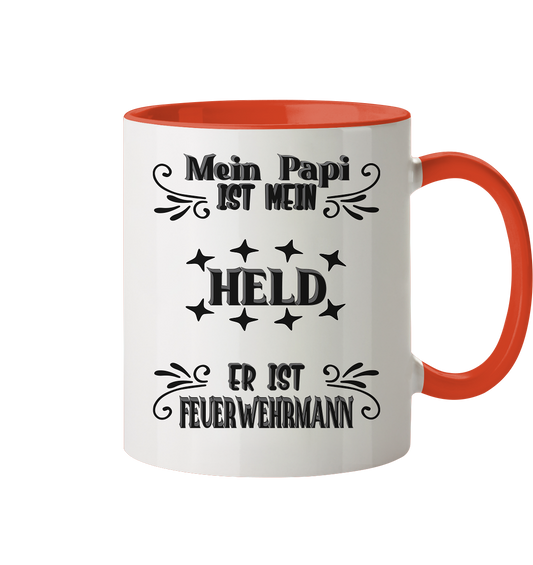 DAS PAPA PROJEKT-MEIN HELD-FEUERWEHRMANN- Tasse zweifarbig