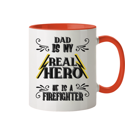 My Real Hero, Firefighter Dad - Tasse zweifarbig