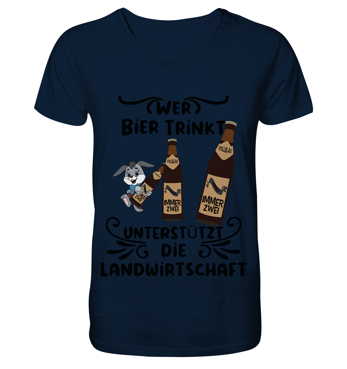 Wer Bier trinkt, Landwirtschaft unterstützen, Party - V-Neck Shirt