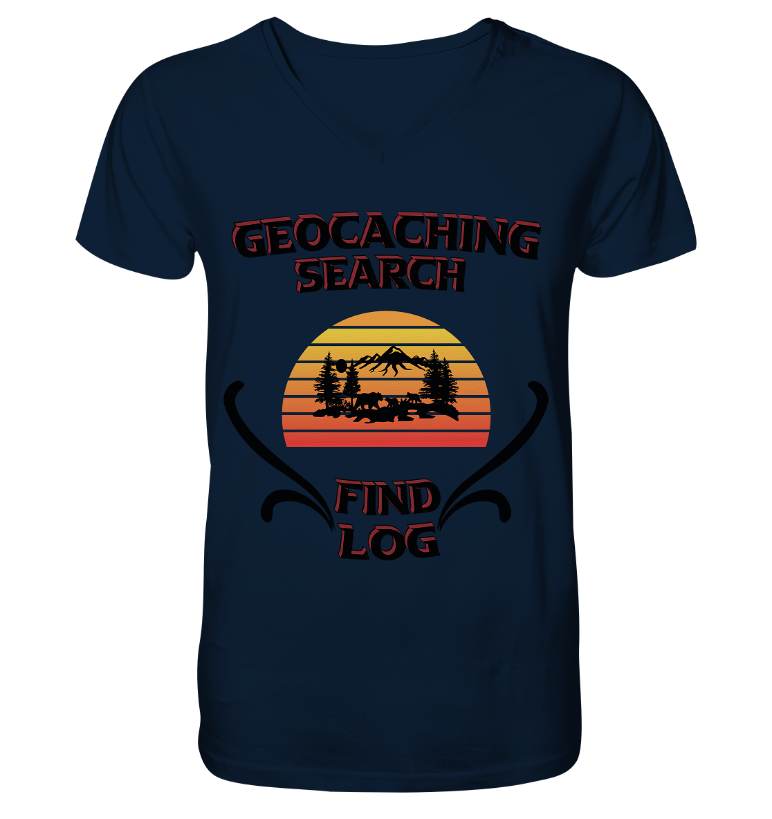 Geocaching, Suchen, Finden und Log, Geocaches - V-Neck Shirt