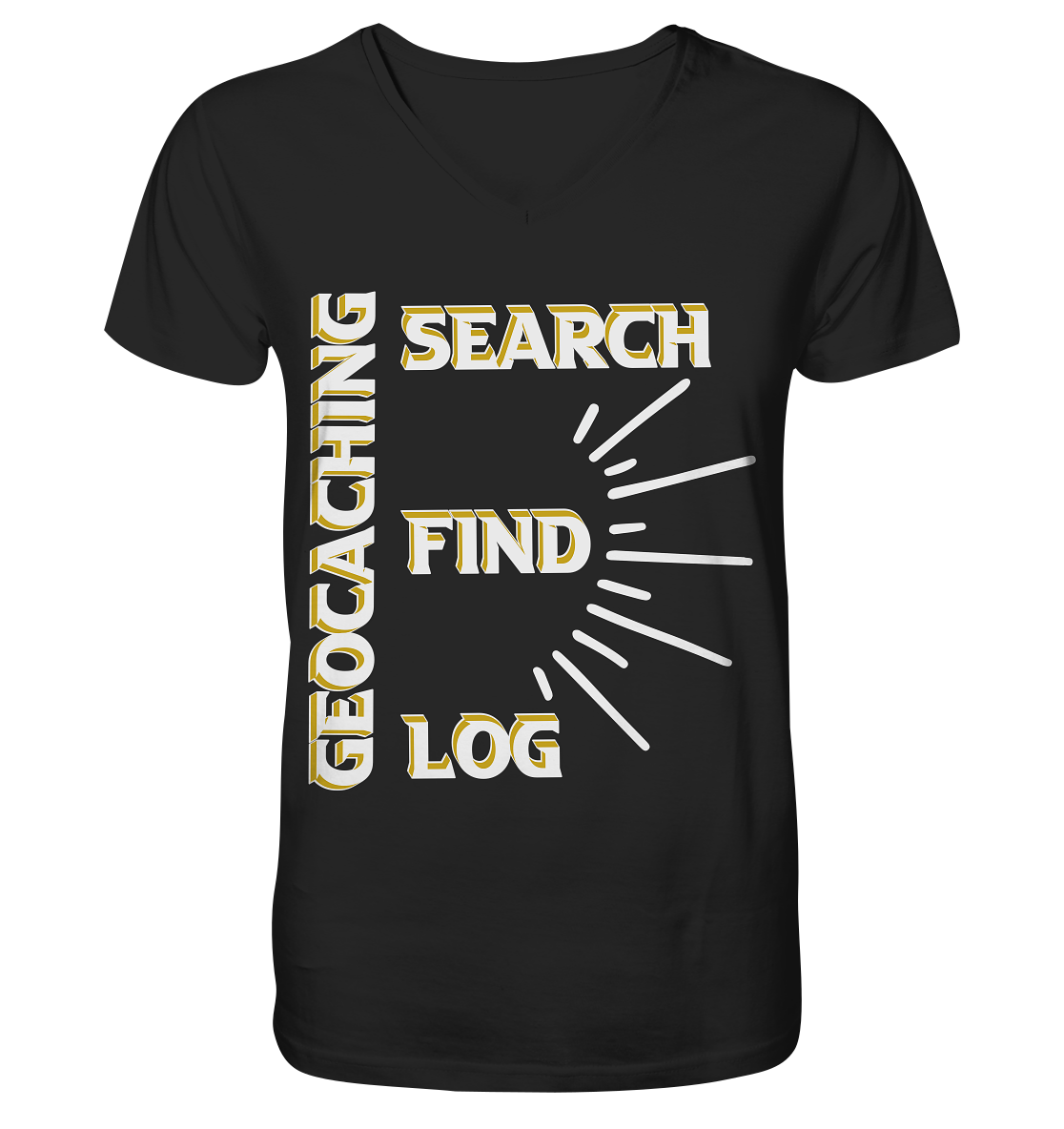 Geocaching-SEARCH-FIND-LOG, Cache Helles Disign - V-Neck Shirt