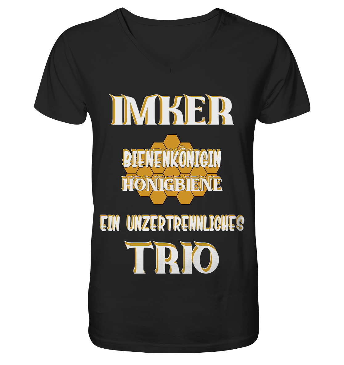 Imker- Bienenkönigin und Honigbiene, einTeam, Pfleger und Schützer von Bienen - V-Neck Shirt