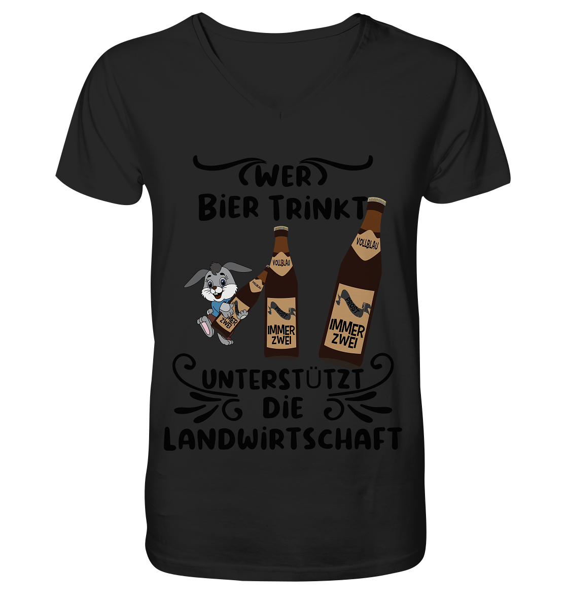 Wer Bier trinkt, Landwirtschaft unterstützen, Party - V-Neck Shirt