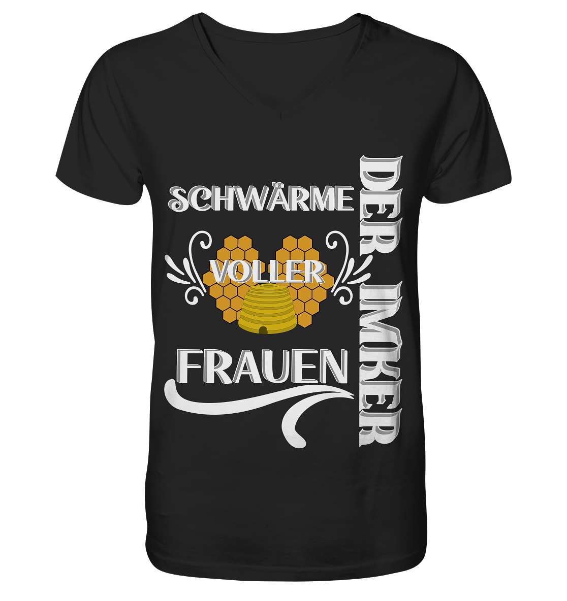 Der Imker, schwärme voller Frauen, Imkerei, Helden, Helles Motiv - V-Neck Shirt