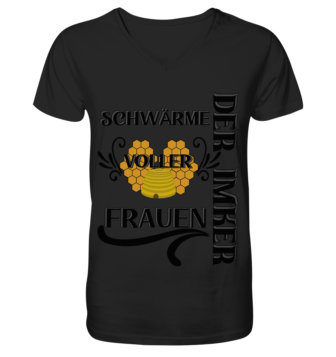 Der Imker, schwärme voller Frauen, Imkerei, Helden, schwarzes Design - V-Neck Shirt