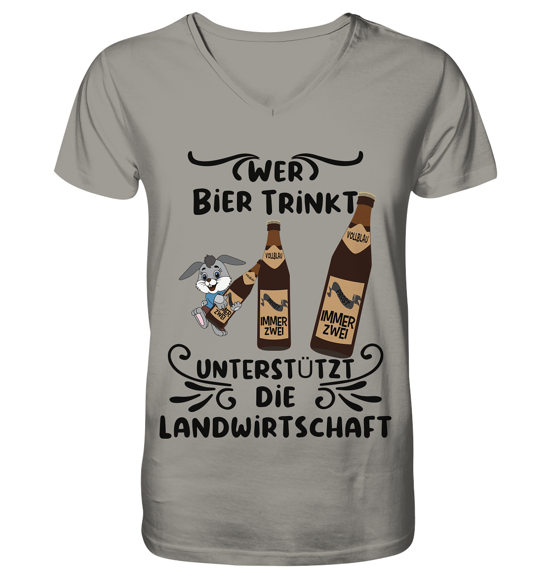 Wer Bier trinkt, Landwirtschaft unterstützen, Party - V-Neck Shirt