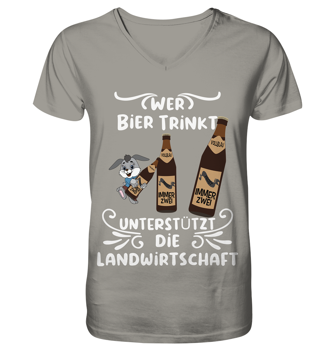 Wer Bier trinkt unterstützt die Landwirtschaft, Party- Shirt - V-Neck Shirt