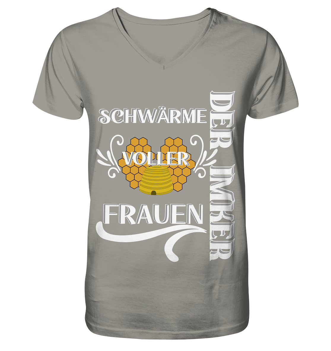 Der Imker, schwärme voller Frauen, Imkerei, Helden, Helles Motiv - V-Neck Shirt