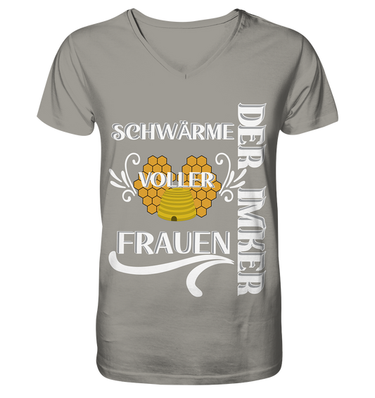 Der Imker, schwärme voller Frauen, Imkerei, Helden, Helles Motiv - V-Neck Shirt