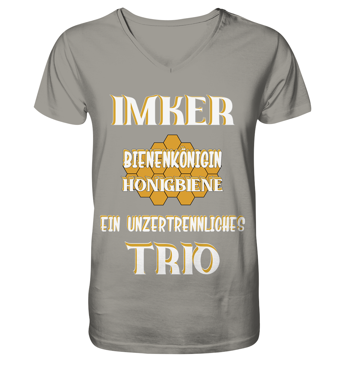 Imker- Bienenkönigin und Honigbiene, einTeam, Pfleger und Schützer von Bienen - V-Neck Shirt