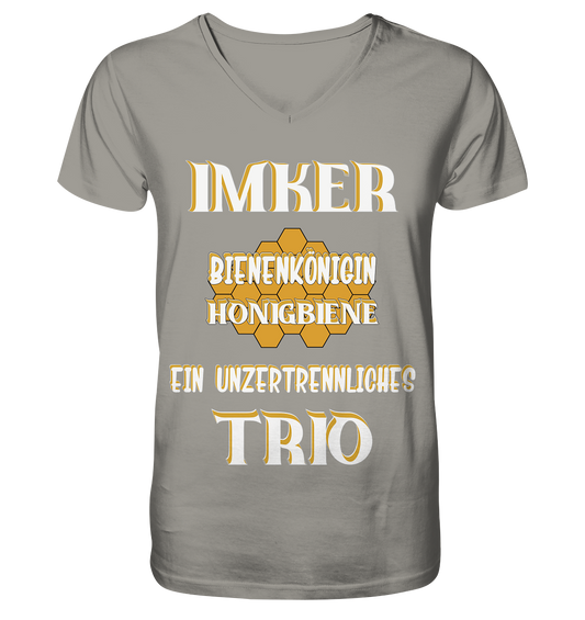 Imker- Bienenkönigin und Honigbiene, einTeam, Pfleger und Schützer von Bienen - V-Neck Shirt