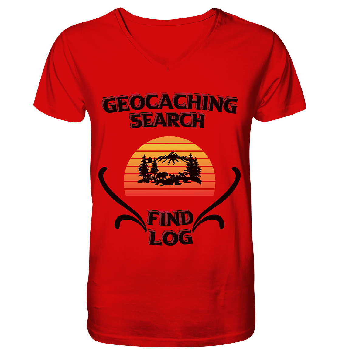 Geocaching, Suchen, Finden und Log, Geocaches - V-Neck Shirt