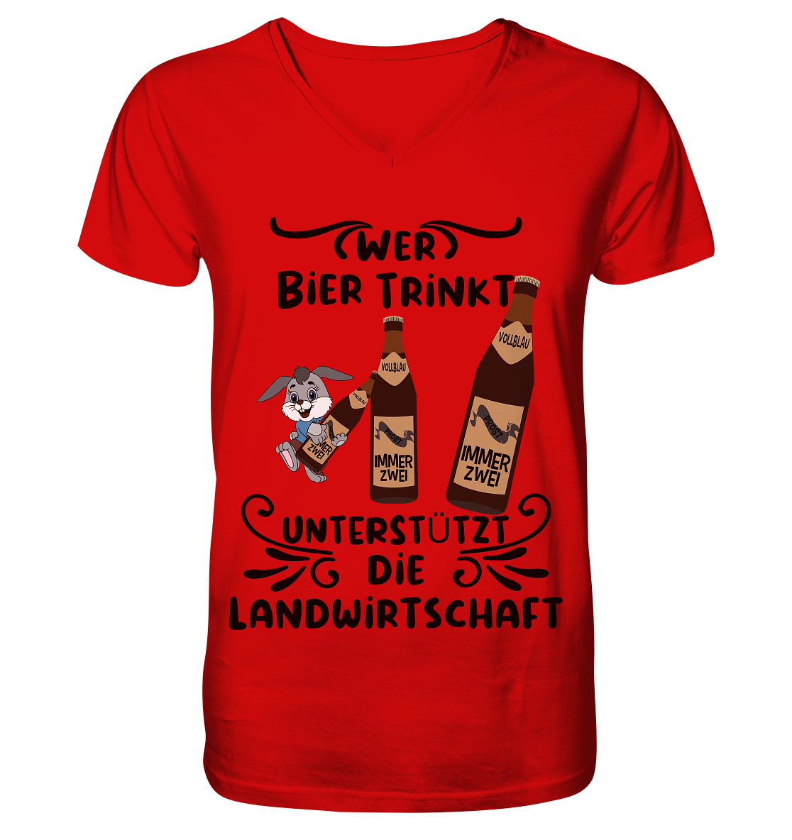 Wer Bier trinkt, Landwirtschaft unterstützen, Party - V-Neck Shirt