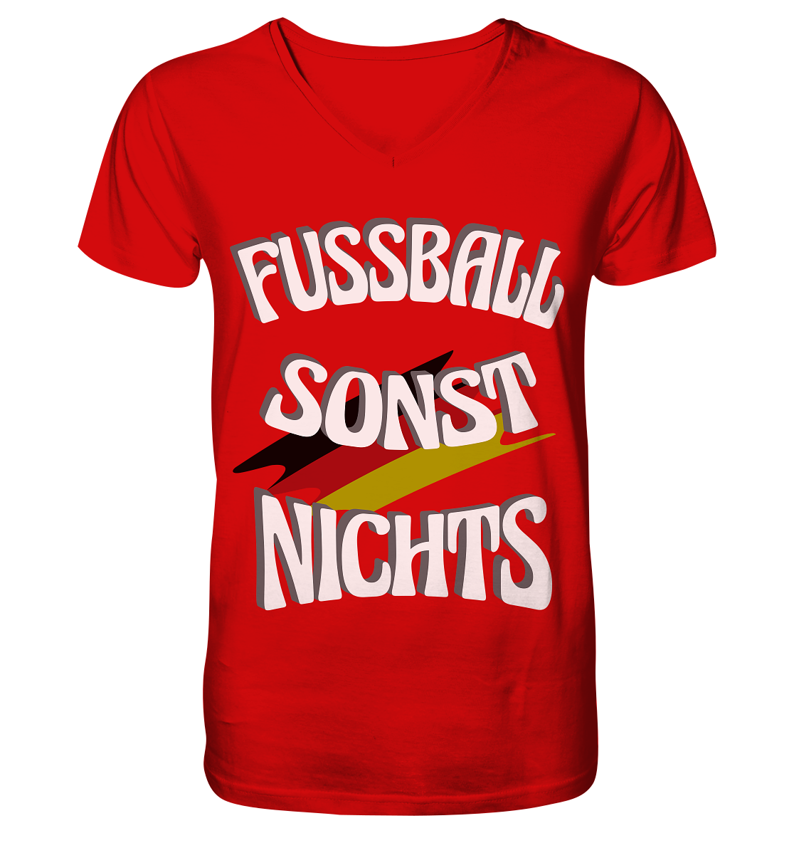 Fussball sonst Nichts, mit Leib und Seele Fan, Fußballfans - V-Neck Shirt