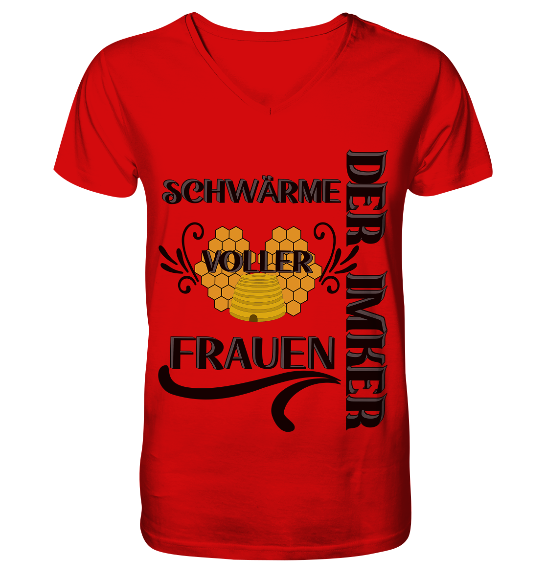 Der Imker, schwärme voller Frauen, Imkerei, Helden, schwarzes Design - V-Neck Shirt