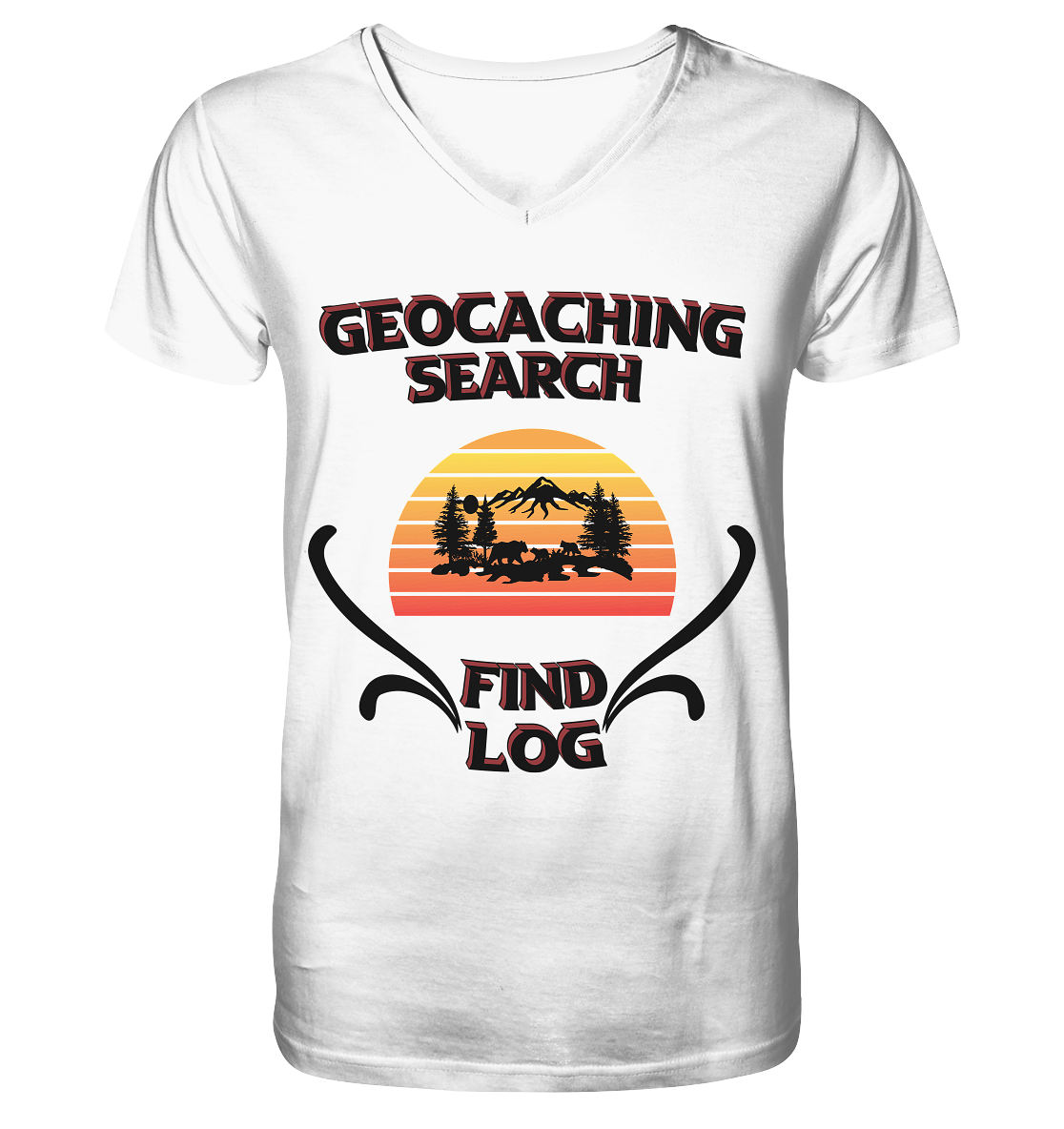 Geocaching, Suchen, Finden und Log, Geocaches - V-Neck Shirt