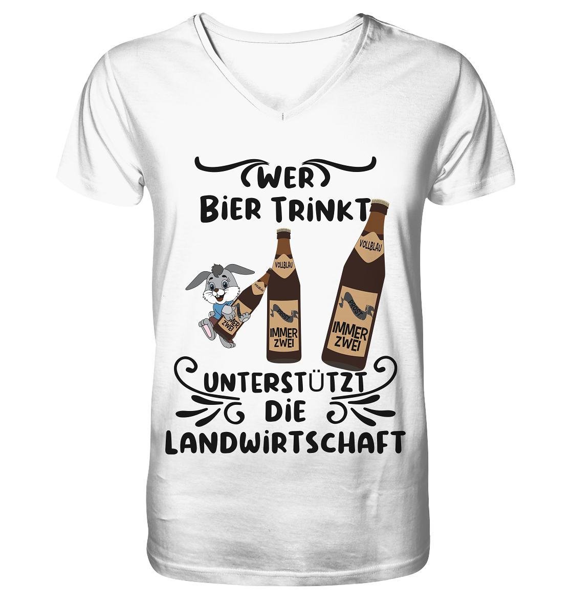 Wer Bier trinkt, Landwirtschaft unterstützen, Party - V-Neck Shirt